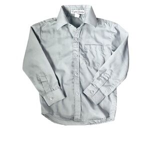 English Laundry dusk/medium gray button down shirt pocket collar round hem Boy 5